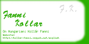 fanni kollar business card
